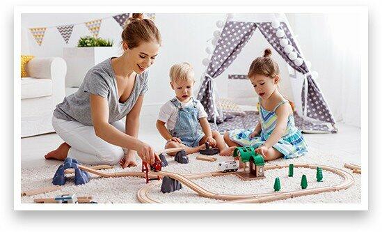 Nanny Plays with Trains Nanny Plays with Trains