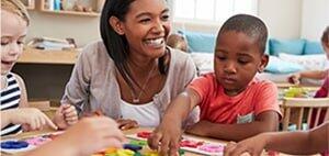 private educator with child