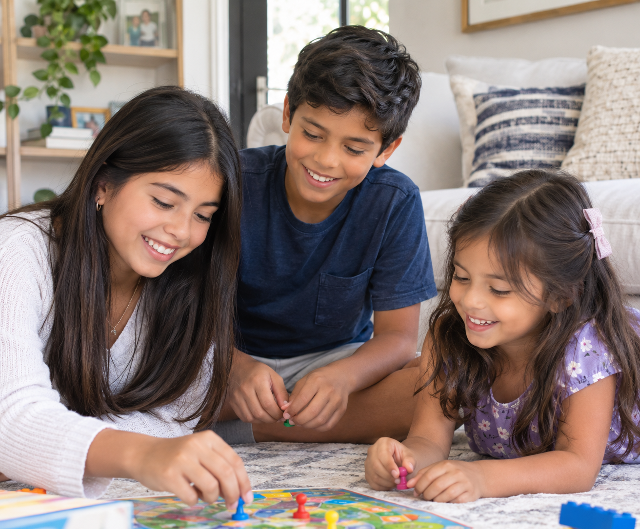 3 siblings playing