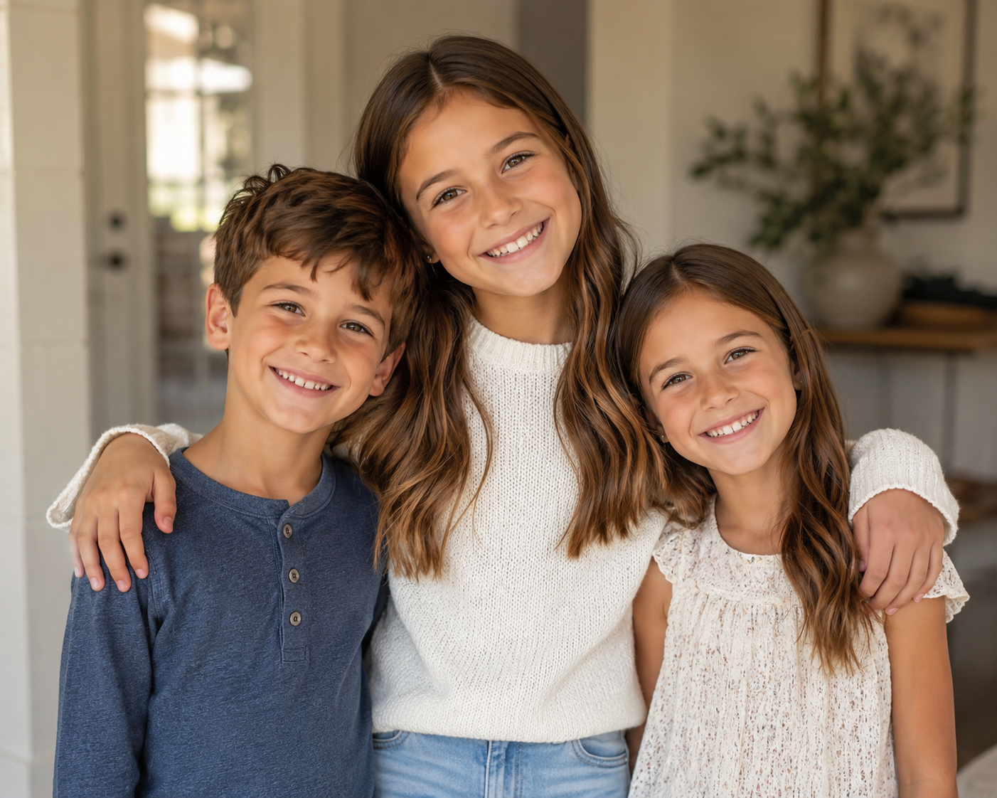 boy/girl twins with big sister